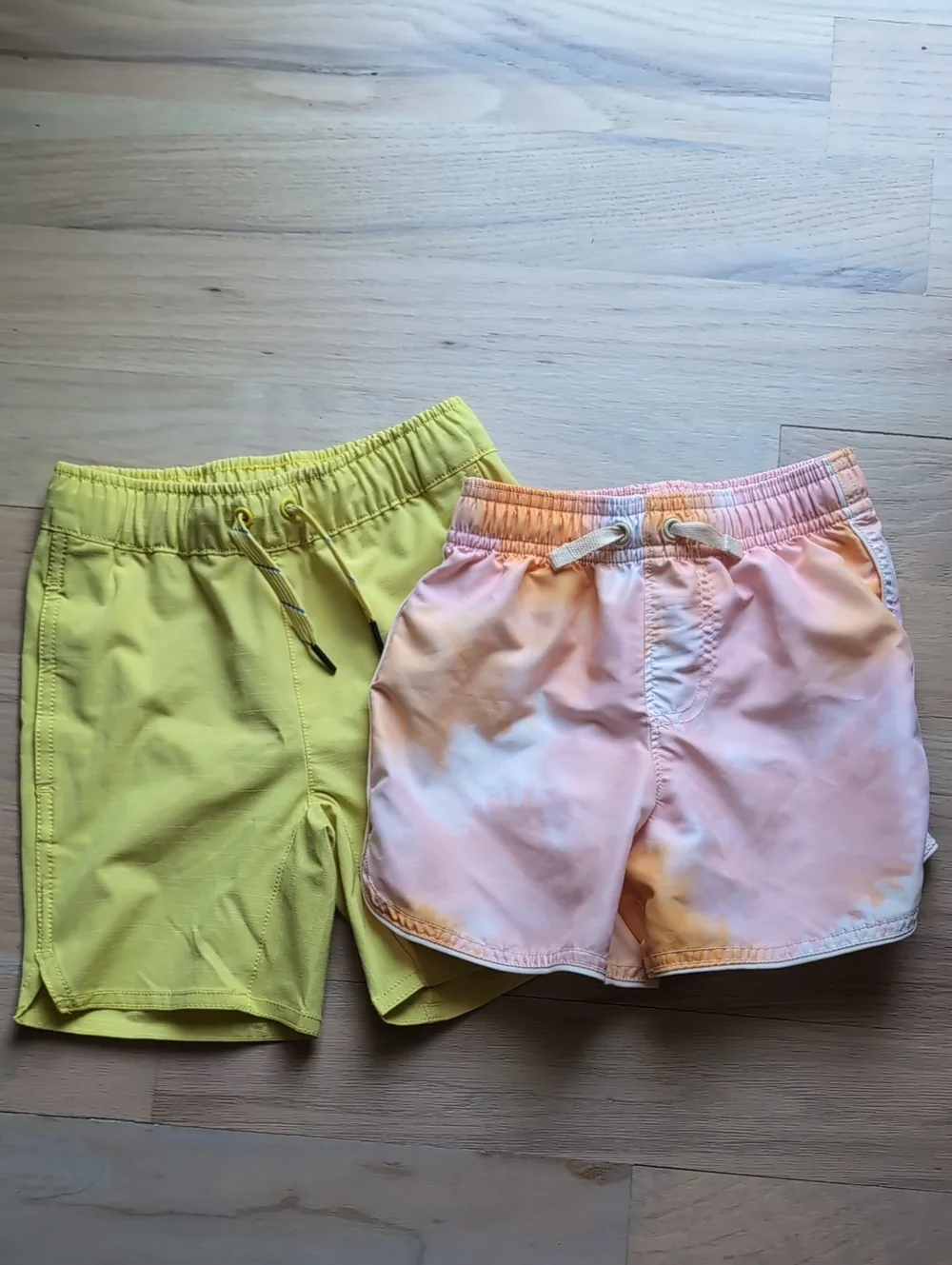 Hanna Andersson Yellow & Pink Tie-Dye Boys Swimsuits